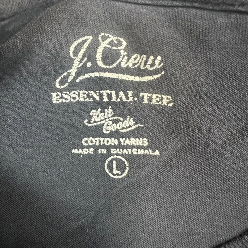 J. Crew Essential Tee Large Black Cotton Minimalist Short Sleeve Crewneck Shirt